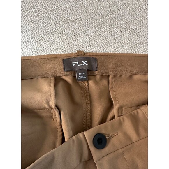 FLX Mens Urban Commuter Dynamic Stretch Tan Performance Golf  PANTS 36X32 - Picture 5 of 7